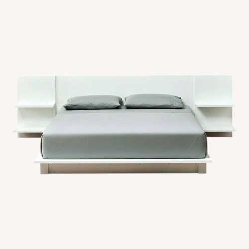 Used CB2 Andes White Wood Queen Bed for sale on AptDeco