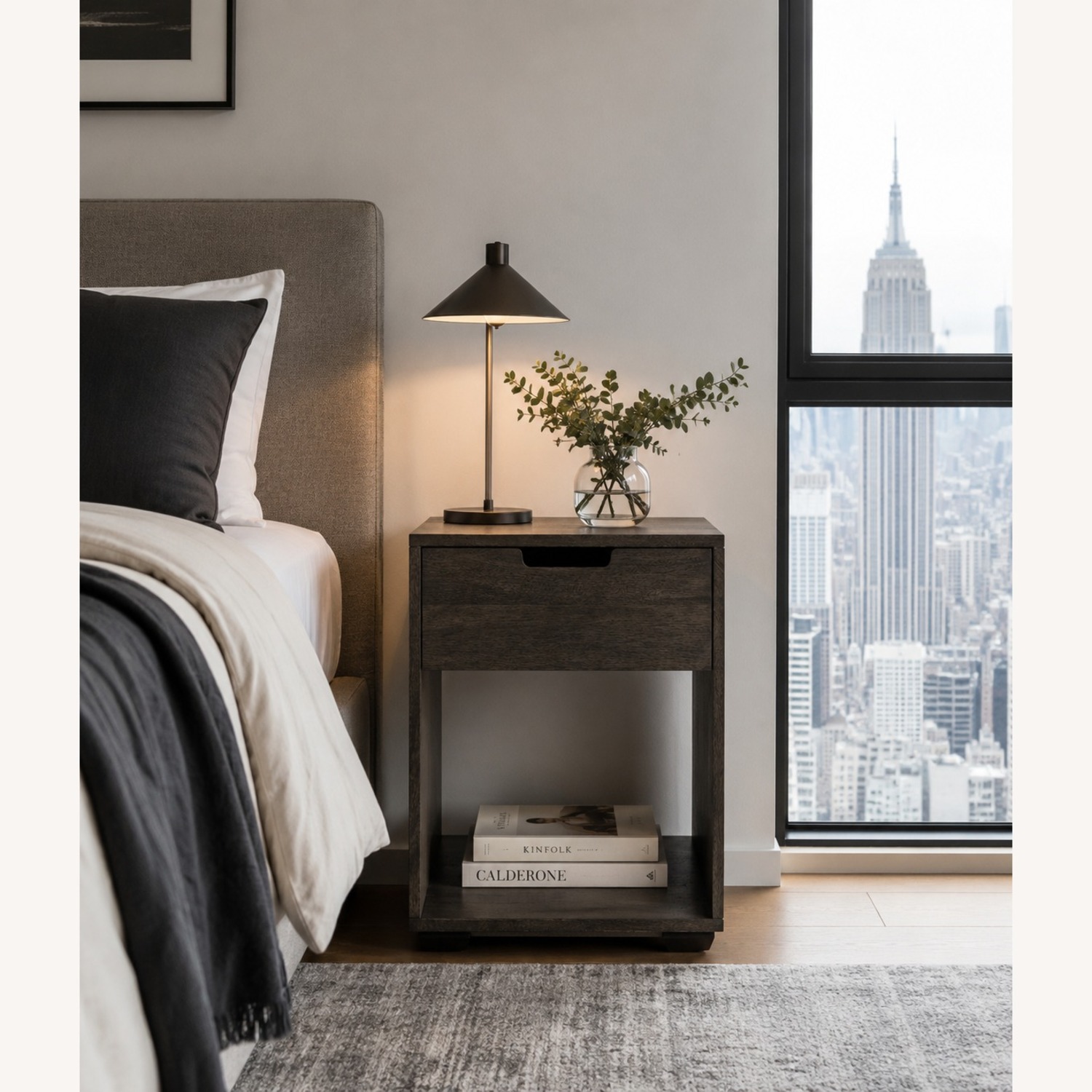 West Elm Dark Brown Wood Nightstands - image-4