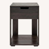 West Elm Dark Brown Wood Nightstands