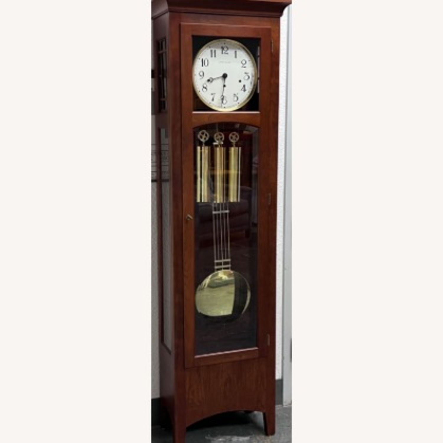 Ethan Allen Cherrywood Mission Grandfather Clock - image-3
