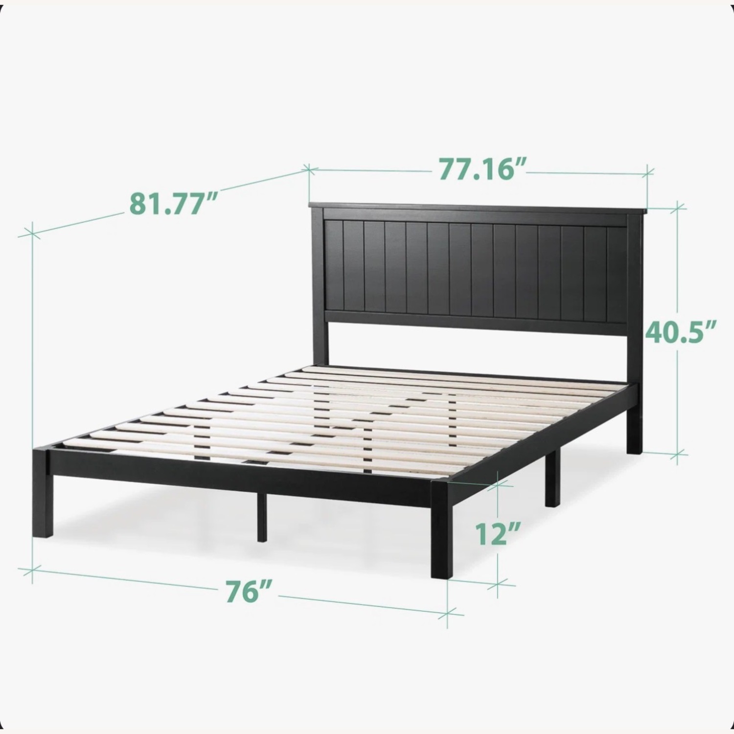 Wayfair Gracie Oaks Black Wood Full Bed - image-4