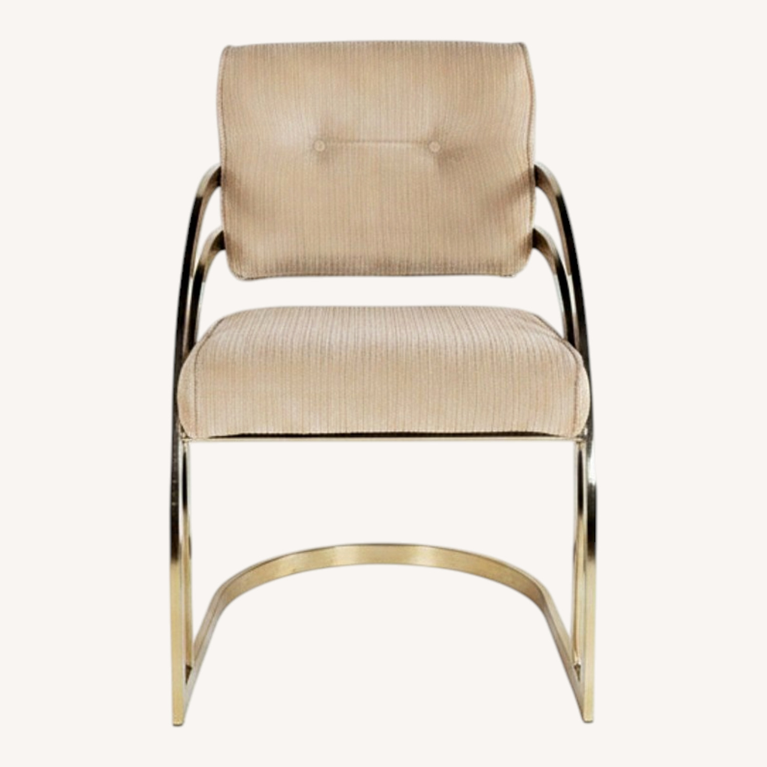 Milo Baughman Natural and Brass Dining Chairs - image-0