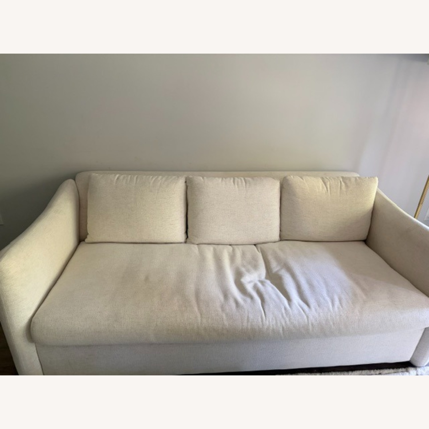 CB2 Tuffare White Fabric 3+ Seater Sofa - image-1