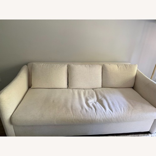 Used CB2 Tuffare White Fabric 3+ Seater Sofa for sale on AptDeco