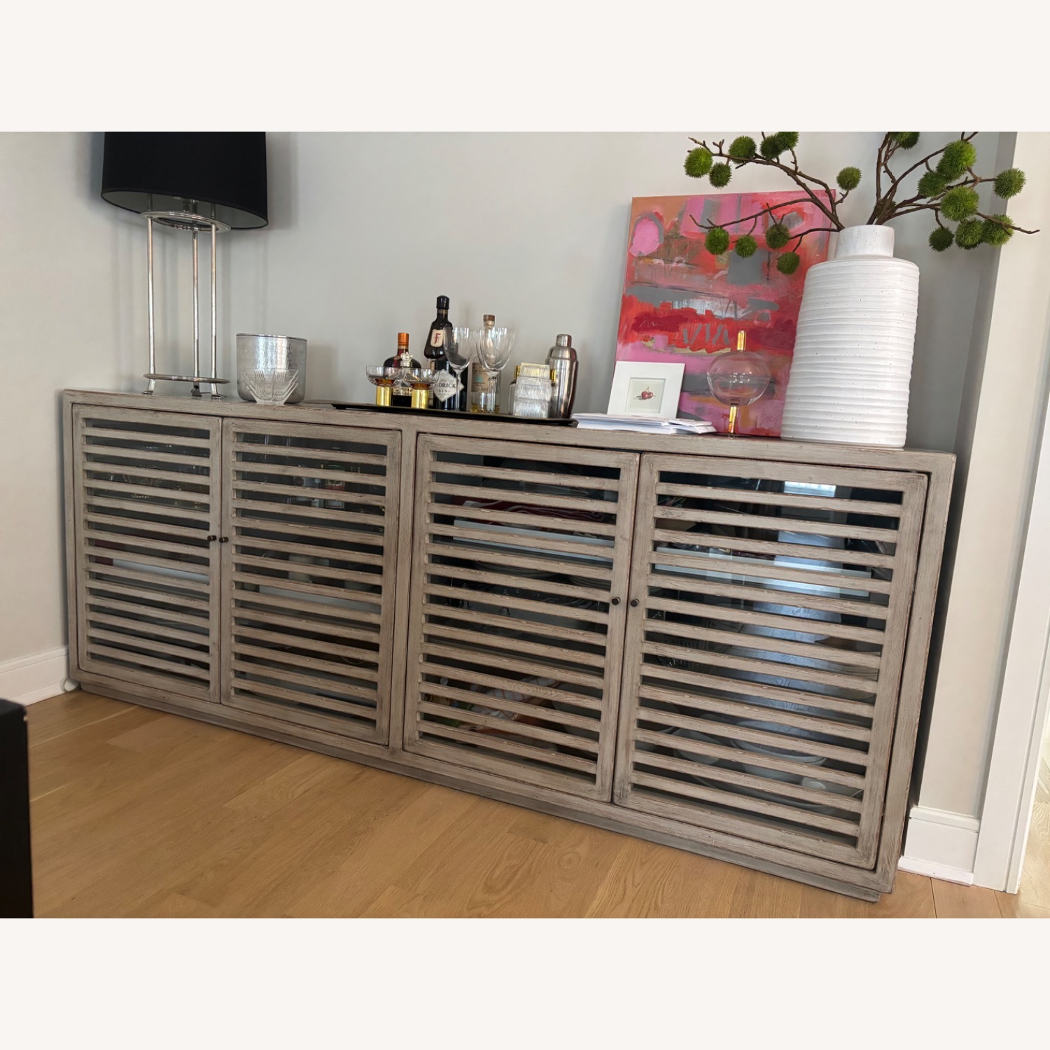 Sarreid Limited Light Gray Wood Sideboard - image-1
