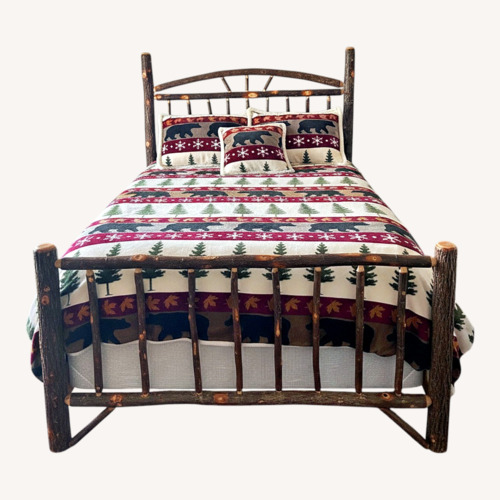 Used Real Hickory Queen Bed for sale on AptDeco