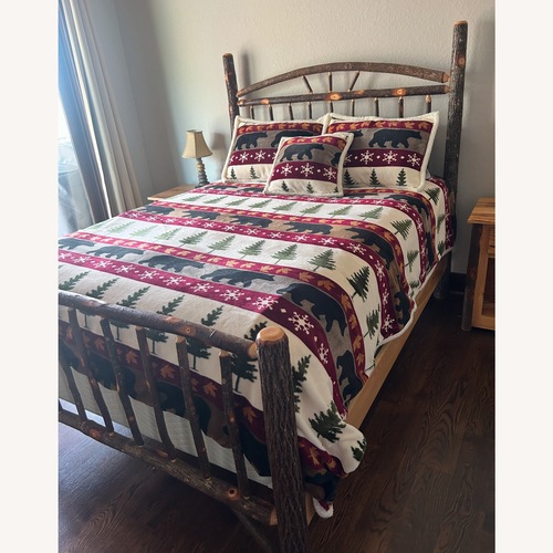Used Real Hickory Queen Bed for sale on AptDeco