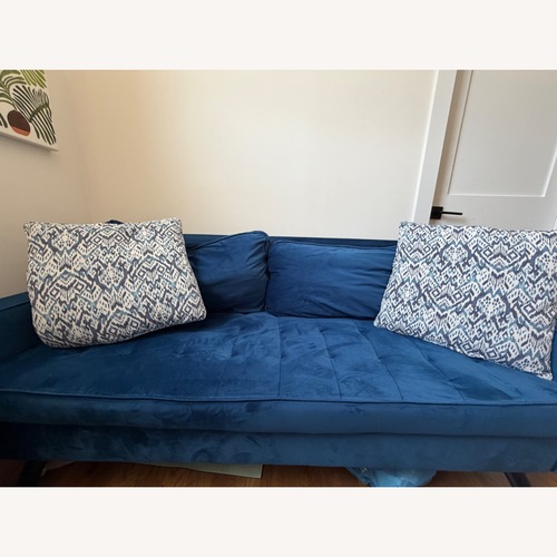 Used Wayfair Blue Velvet Sofa for sale on AptDeco