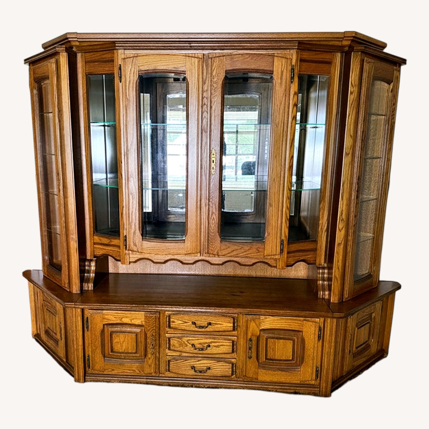 German Shrunk Wall Unit Natural Wood Wall Unit - image-0