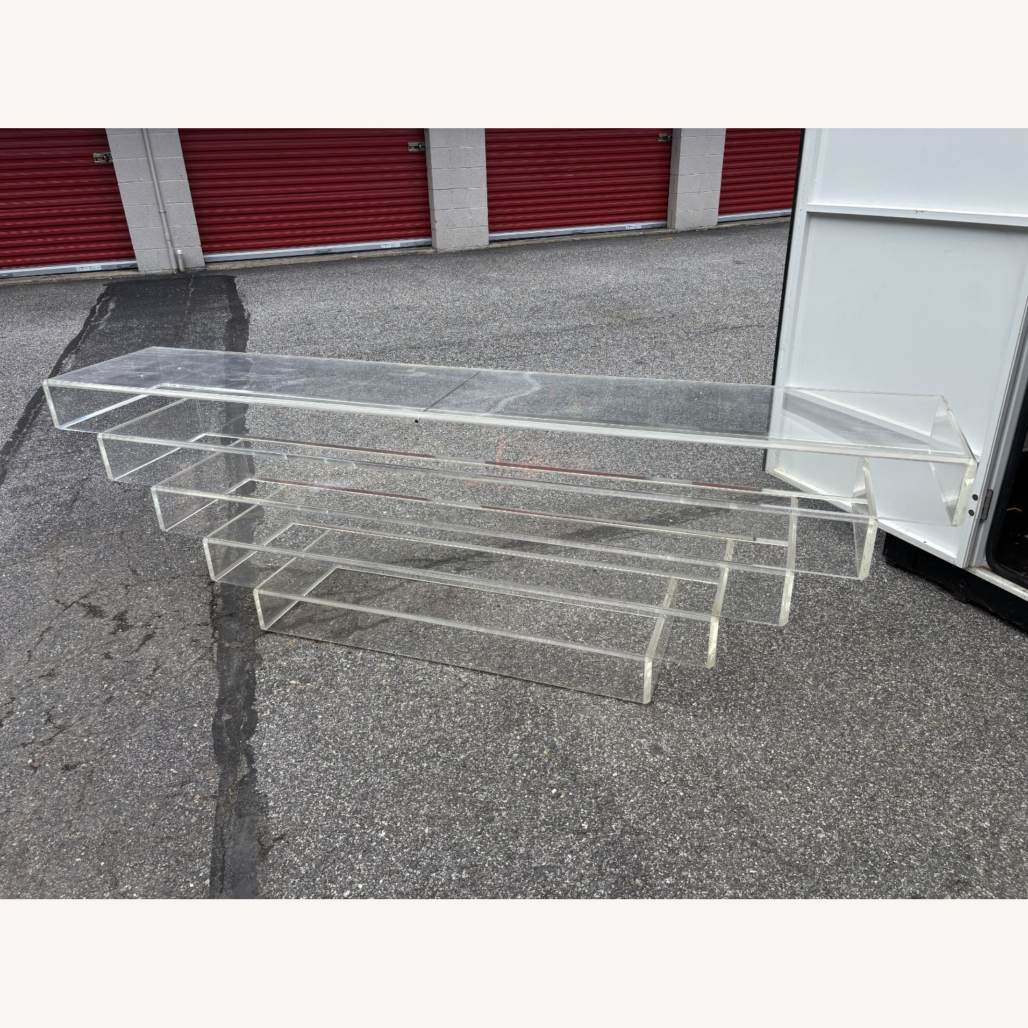 Vintage Stacke Lucite Waterfall Console Table - image-1