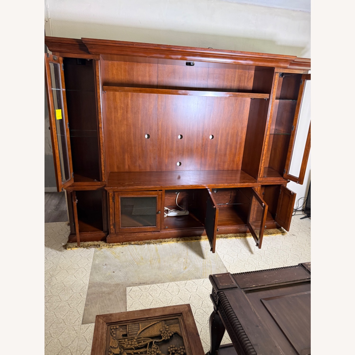 Ethan Allen Dark Brown Wood Wall Unit - image-2