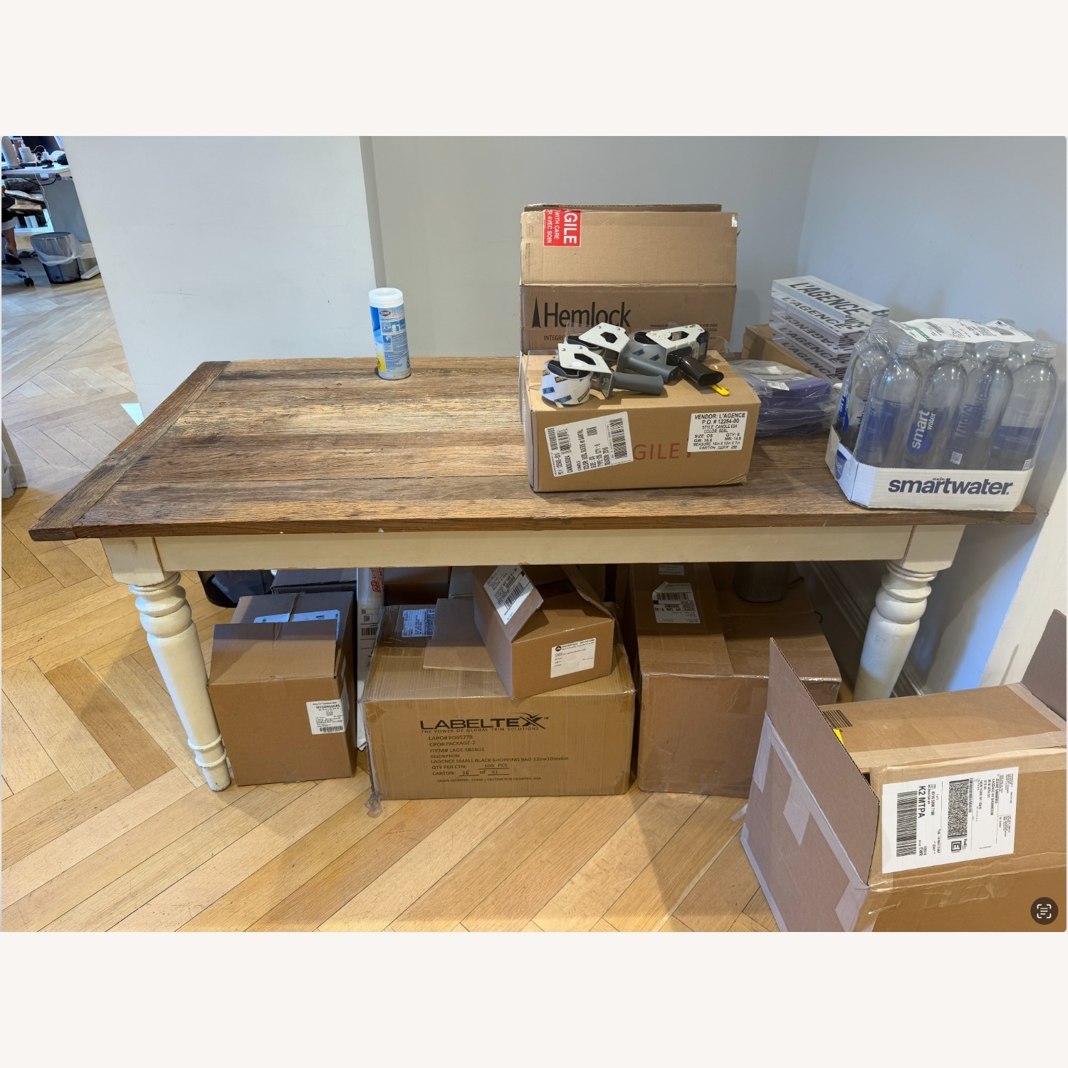 Shabby Chic Natural Wood Dining Table - image-2