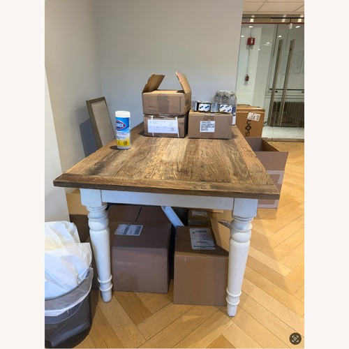 Used Shabby Chic Natural Wood Dining Table for sale on AptDeco