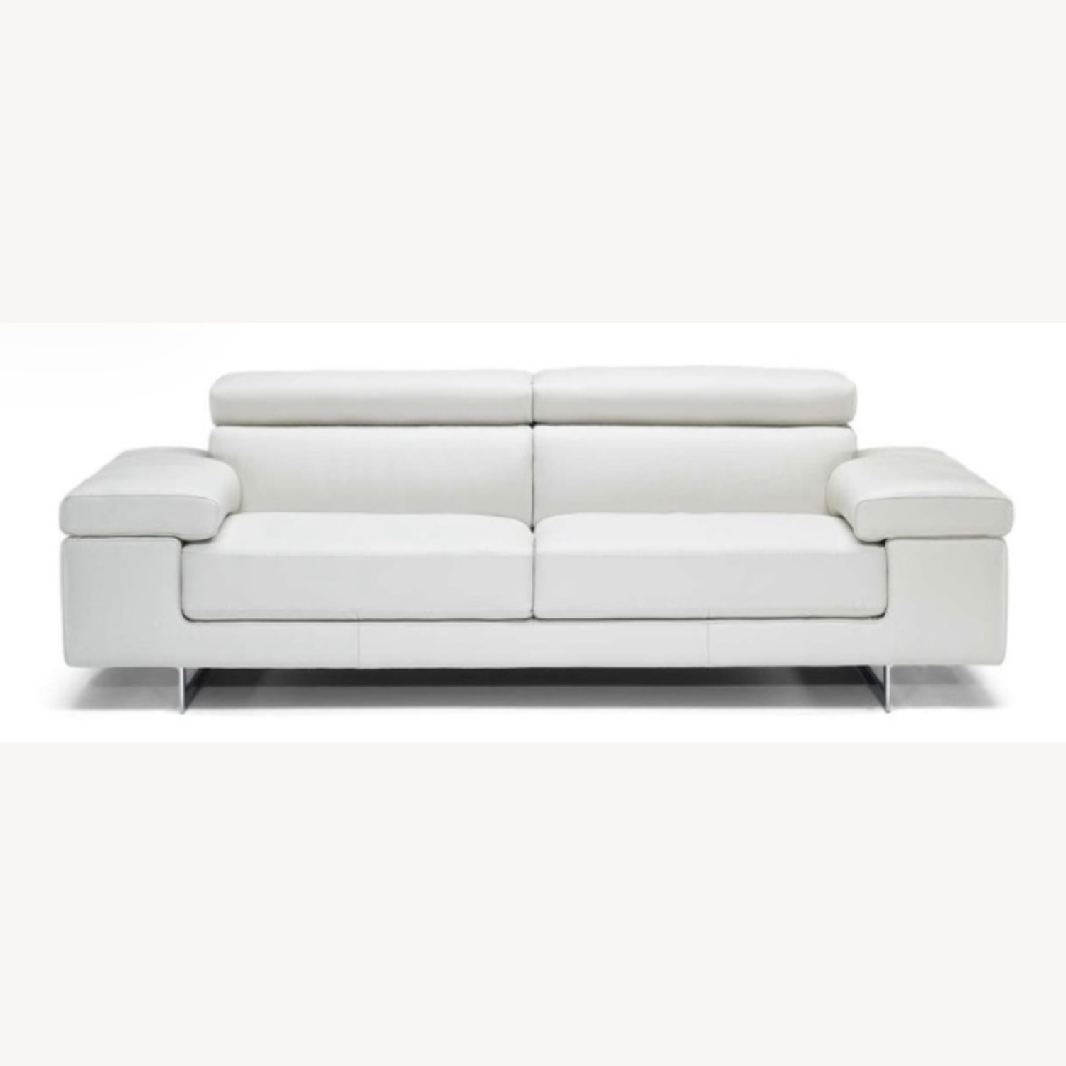 Natuzzi Leather Saggezza 92” Light Taupe Sofa - image-7