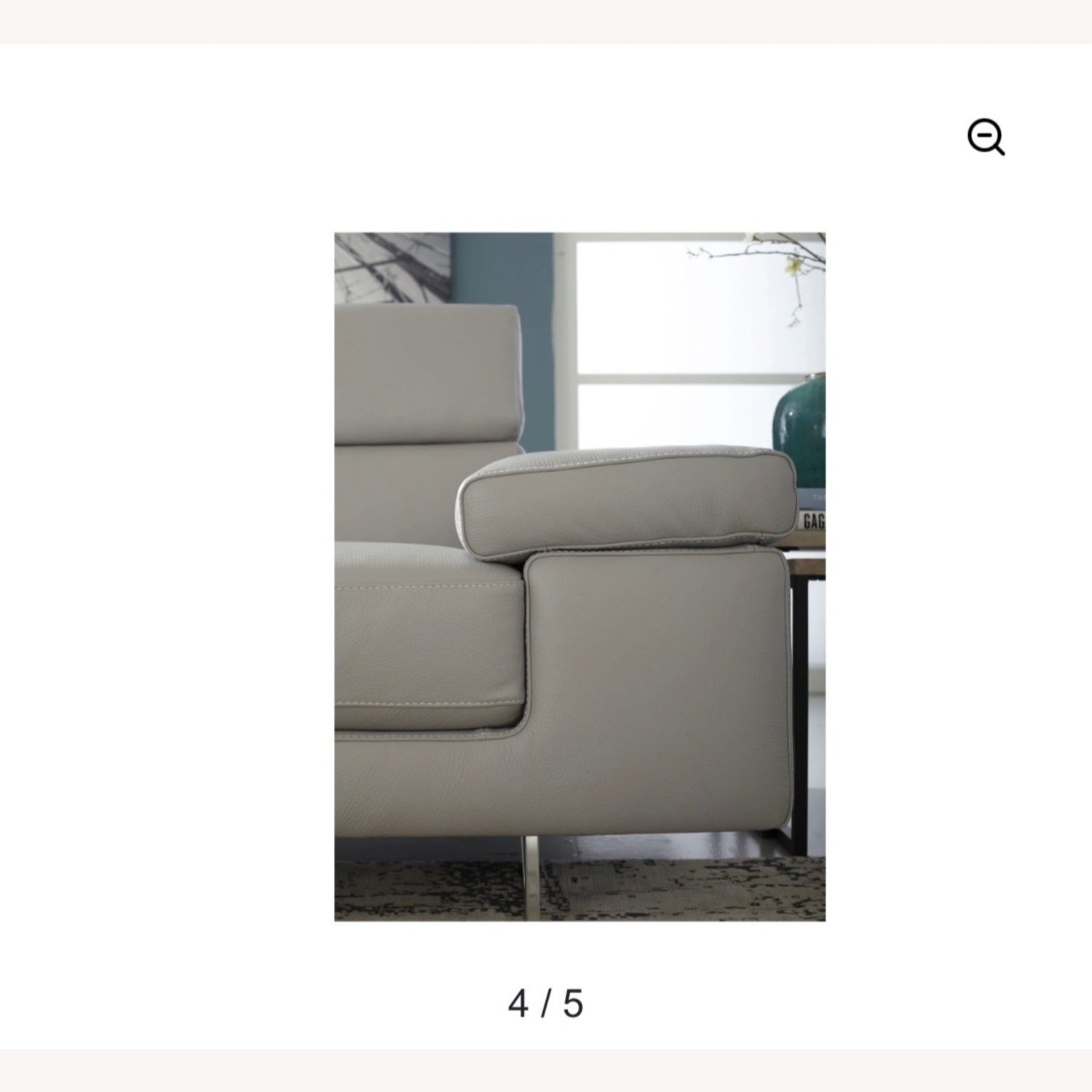 Natuzzi Leather Saggezza 92” Light Taupe Sofa - image-6