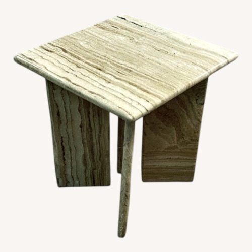 Used The Citizenry Amata Travertine Side Table for sale on AptDeco