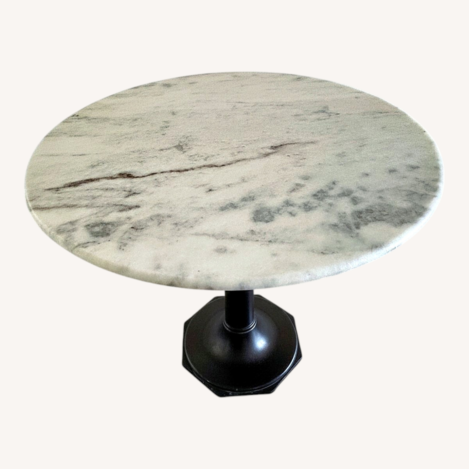 White Marble and Iron Dining Table - image-0