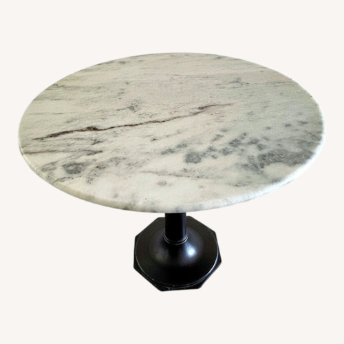Used White Marble and Iron Dining Table for sale on AptDeco