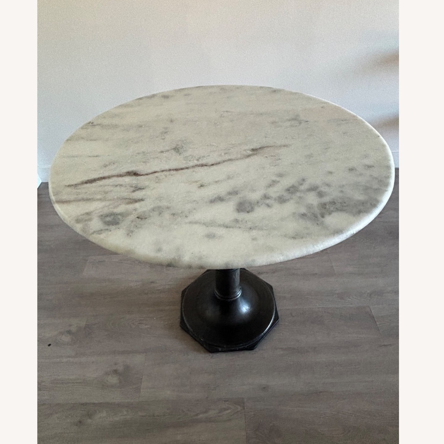 White Marble and Iron Dining Table - image-2