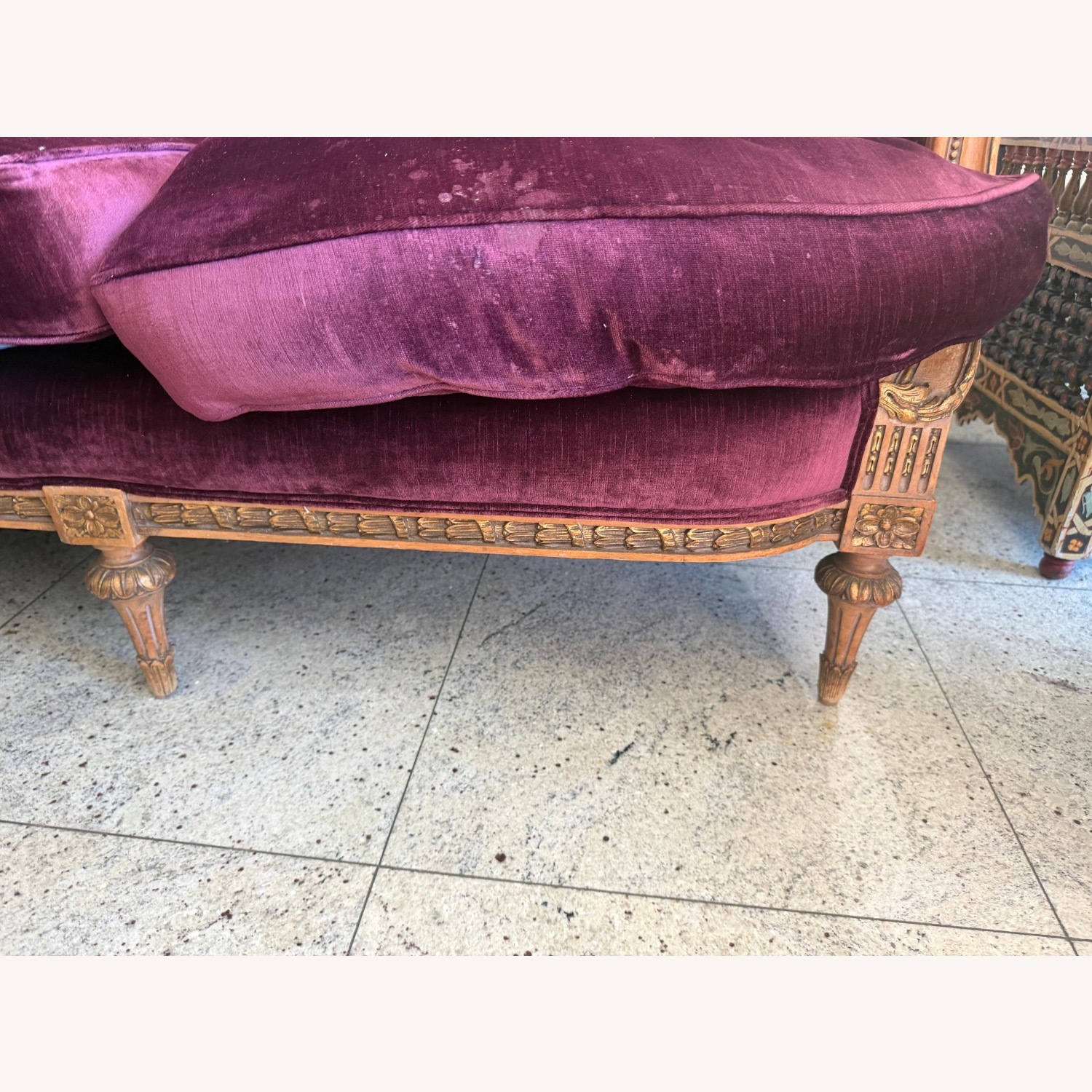ABC Carpet and Home Purple Velvet 2 Seater Sofa - image-5