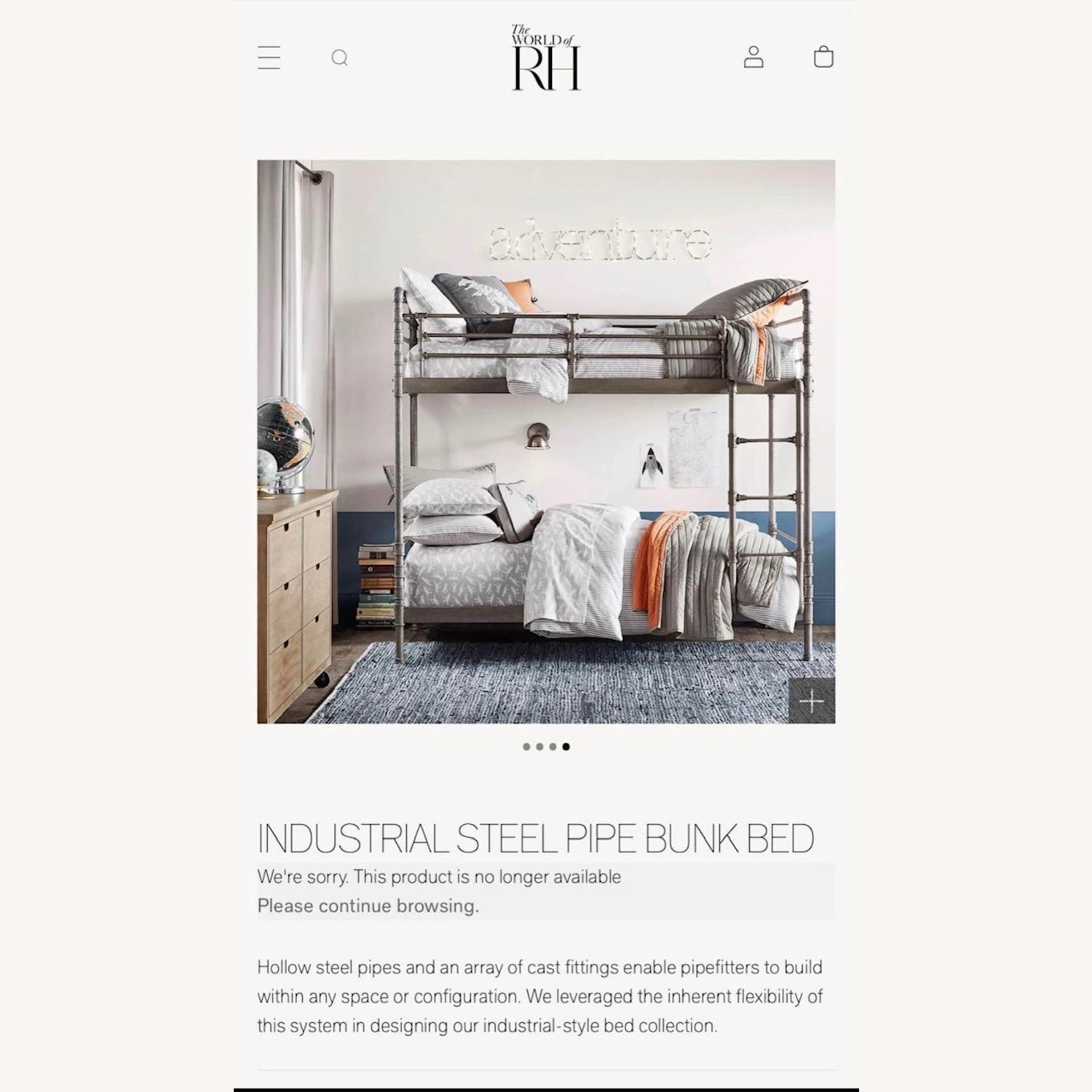Restoration Hardware Industrial Steel Pipe Bunk Bed - image-5