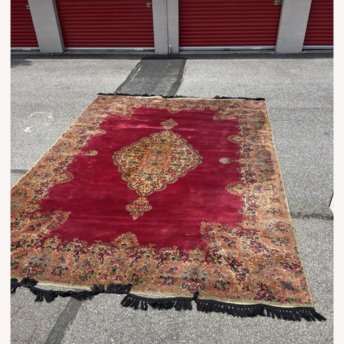 Used Karastan Samovar Red Wool Area Rug 8' x 10' for sale on AptDeco