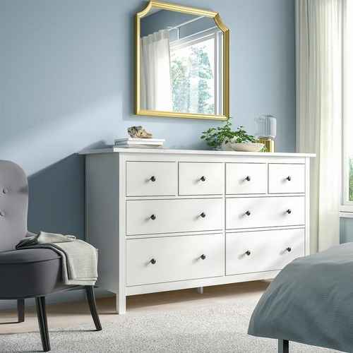Used IKEA Hemnes 8-Drawer Dresser White with Glass Top for sale on AptDeco