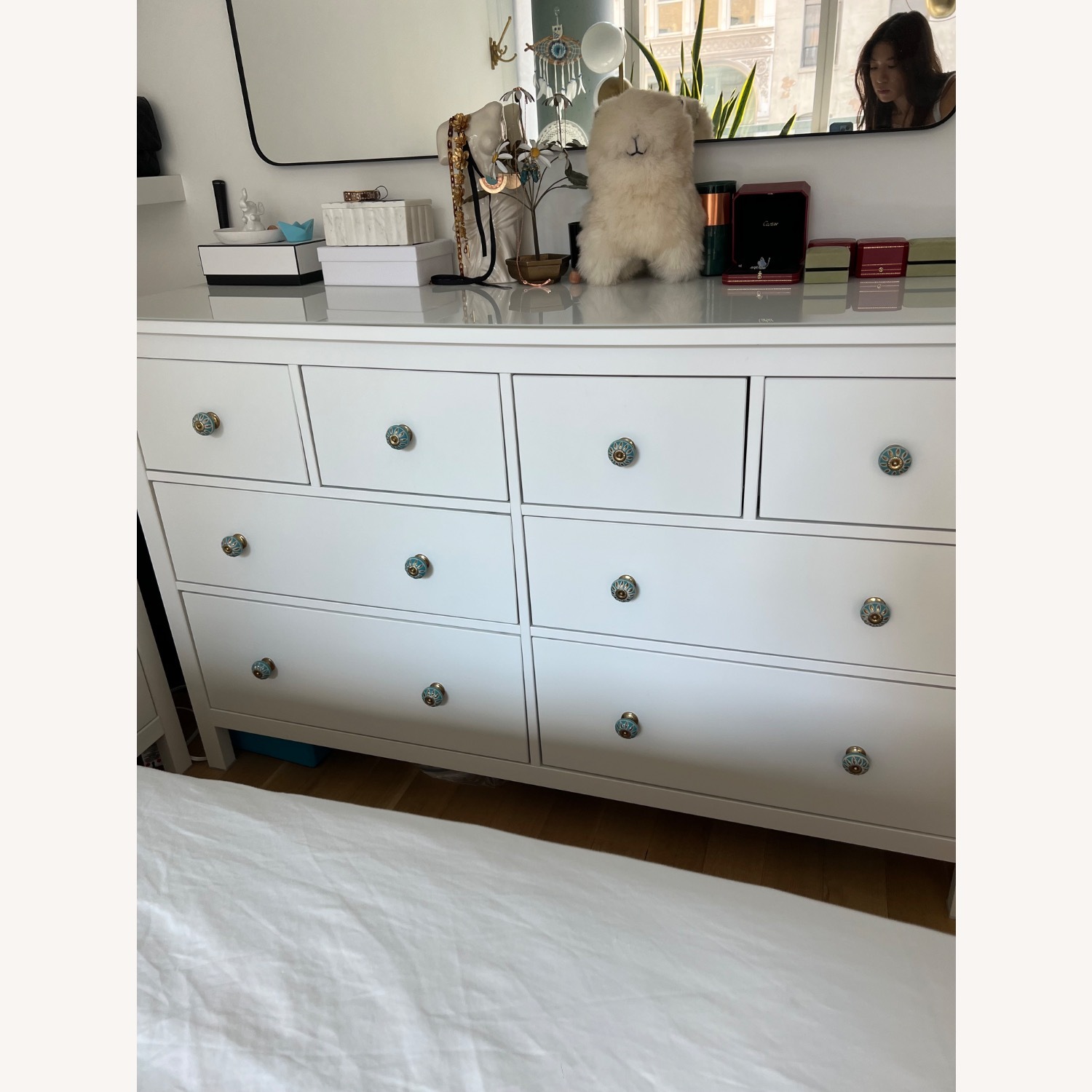 IKEA Hemnes 8-Drawer Dresser White with Glass Top - image-5