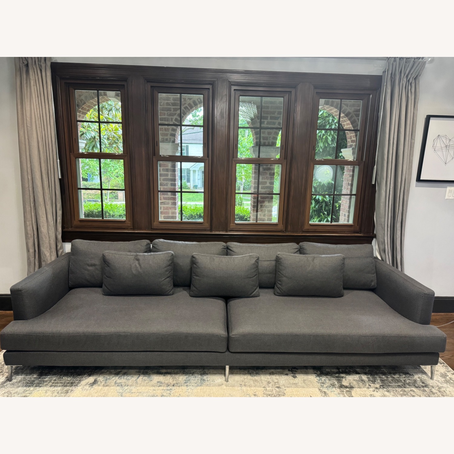 Theodores Dark Gray Fabric 3+ Seater Sofa - image-1
