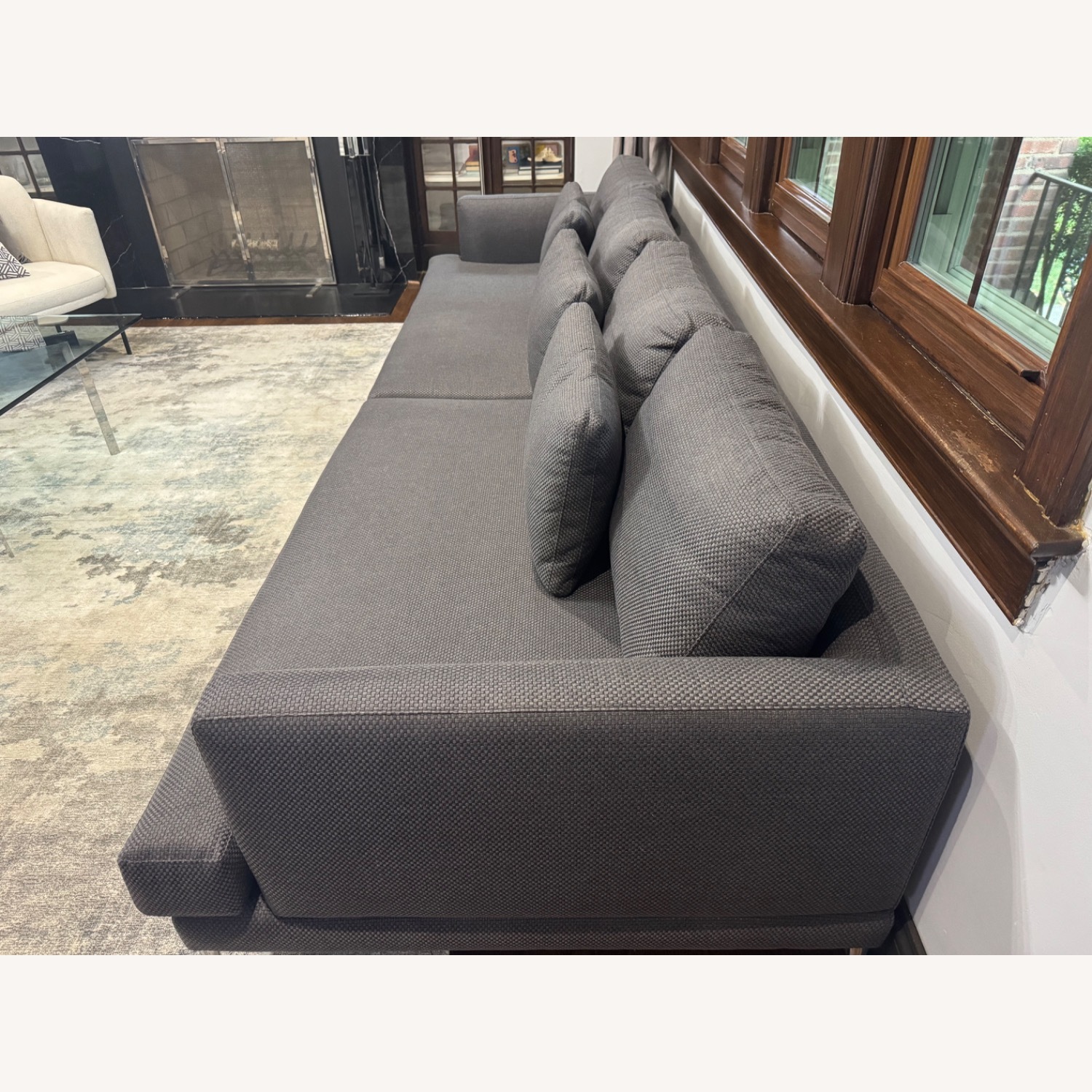 Theodores Dark Gray Fabric 3+ Seater Sofa - image-3