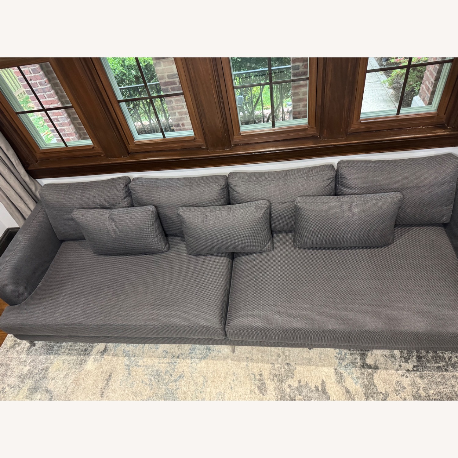 Theodores Dark Gray Fabric 3+ Seater Sofa - image-2