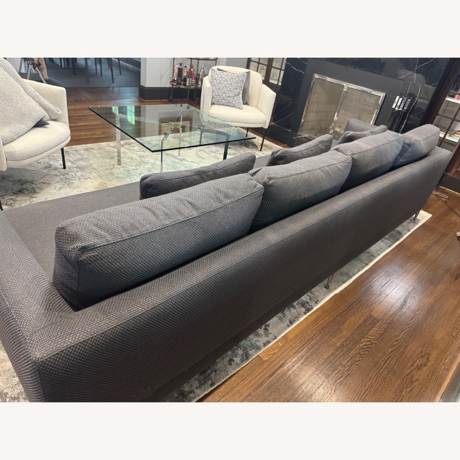 Theodores Dark Gray Fabric 3+ Seater Sofa - image-4