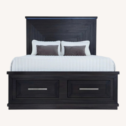 Used Bob's Infinity Dark Brown Wood King Bed for sale on AptDeco