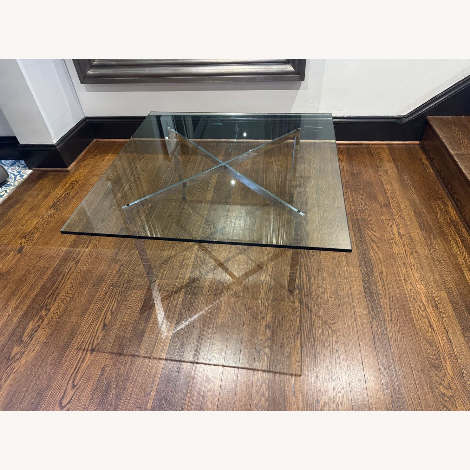 Room & Board Glass & Chrome Square Coffee Table - image-3