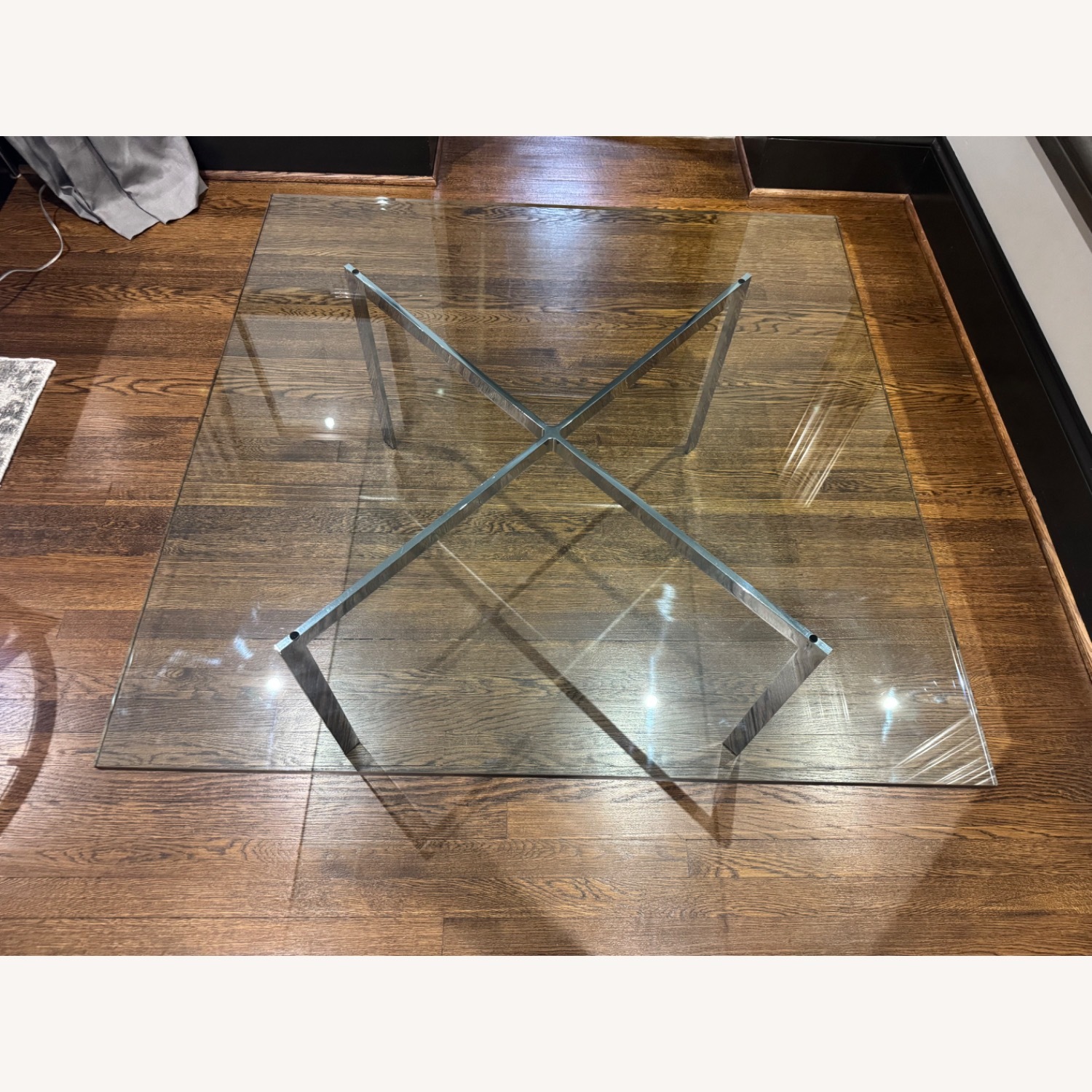 Room & Board Glass & Chrome Square Coffee Table - image-2