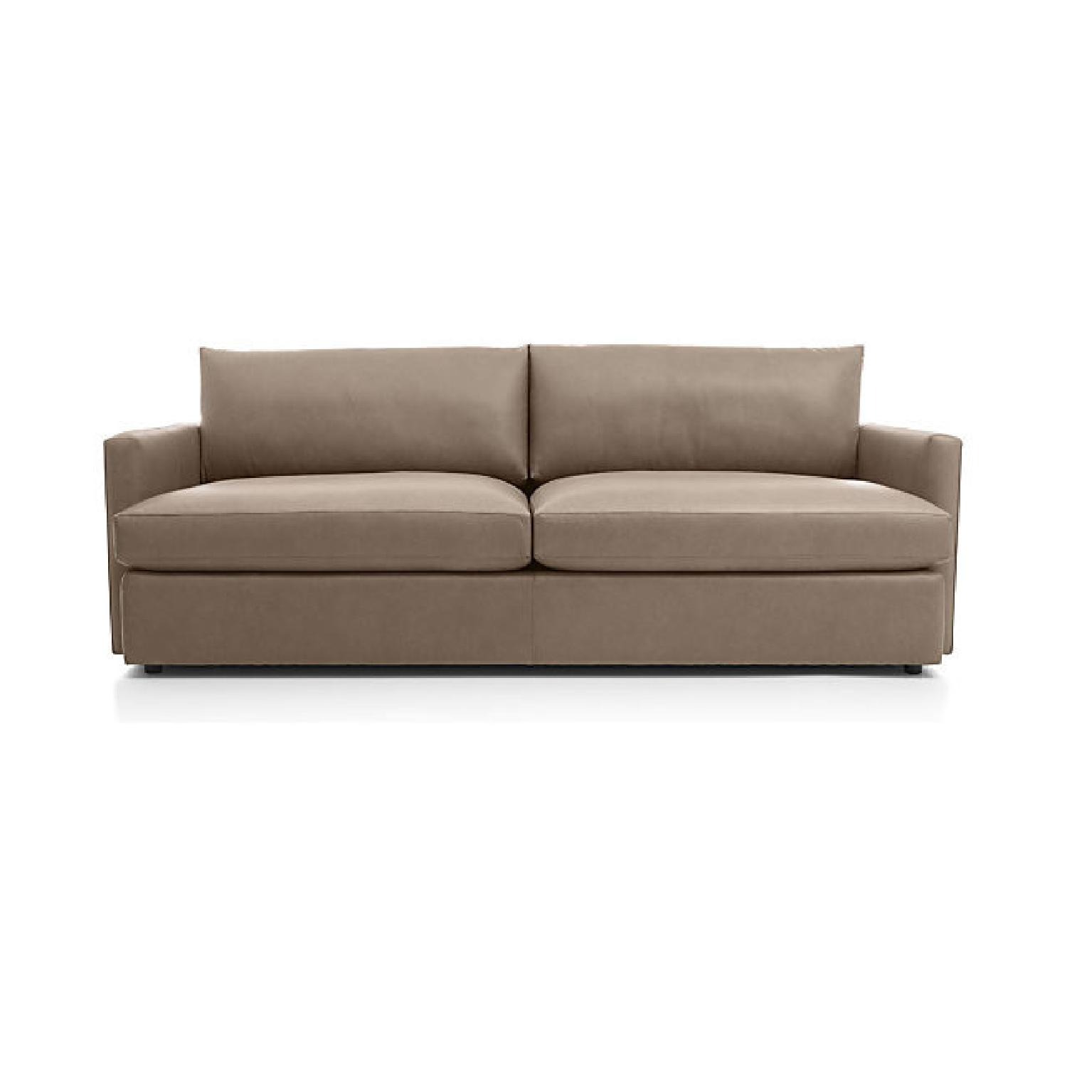 Crate & Barrel Leather 3+ Seater Sofa - image-1