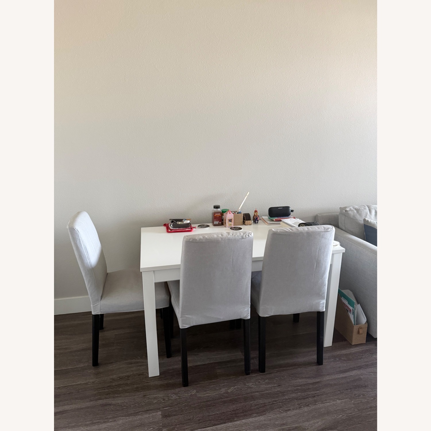 IKEA BERGMUND Light Gray Chairs - image-2