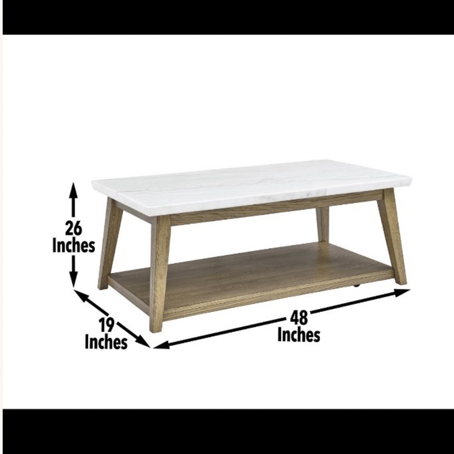 Macy's White Marble Coffee Table - image-2