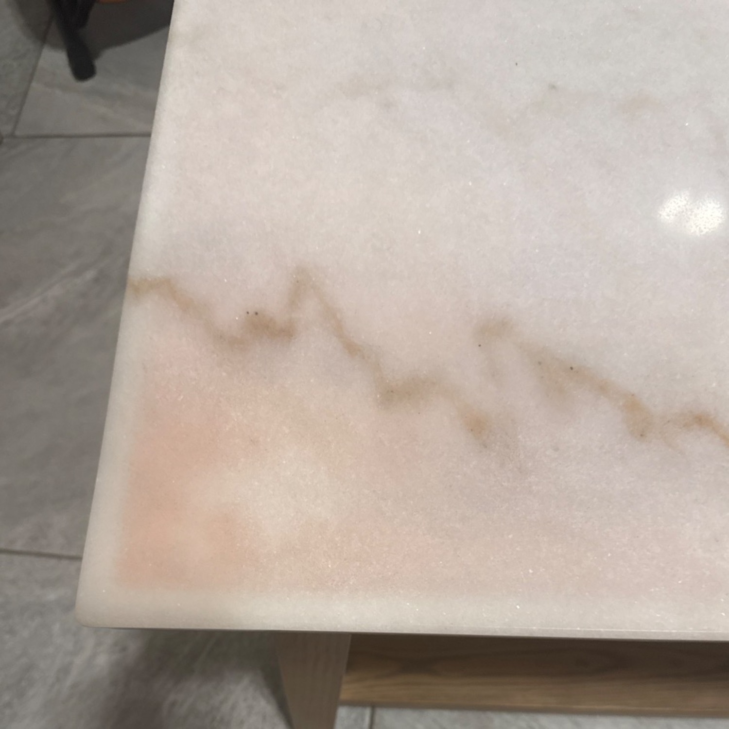 Macy's White Marble Coffee Table - image-4