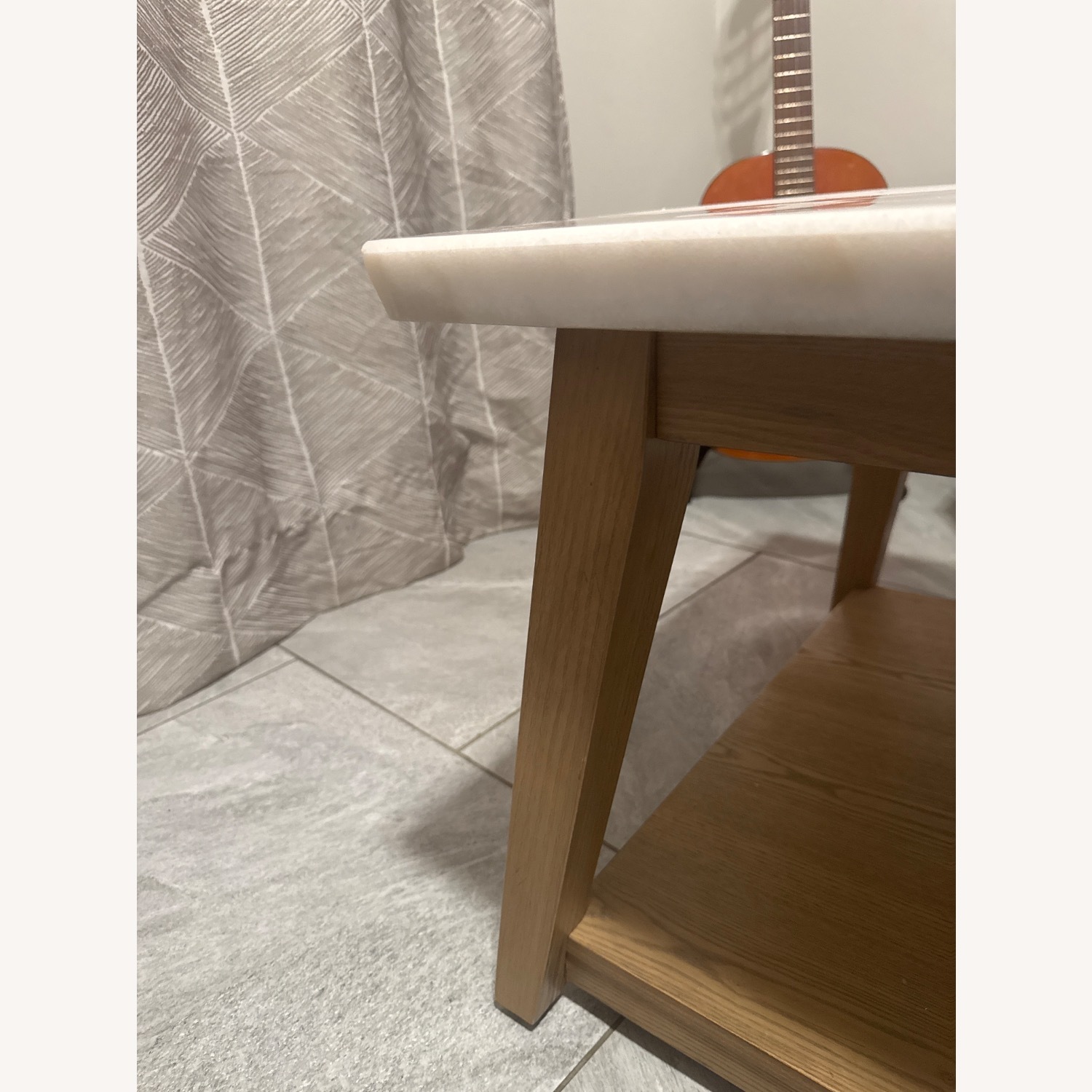 Macy's White Marble Coffee Table - image-3