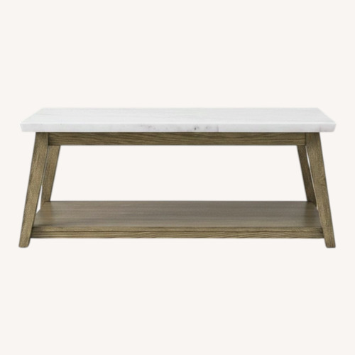 Used Macy's White Marble Coffee Table for sale on AptDeco