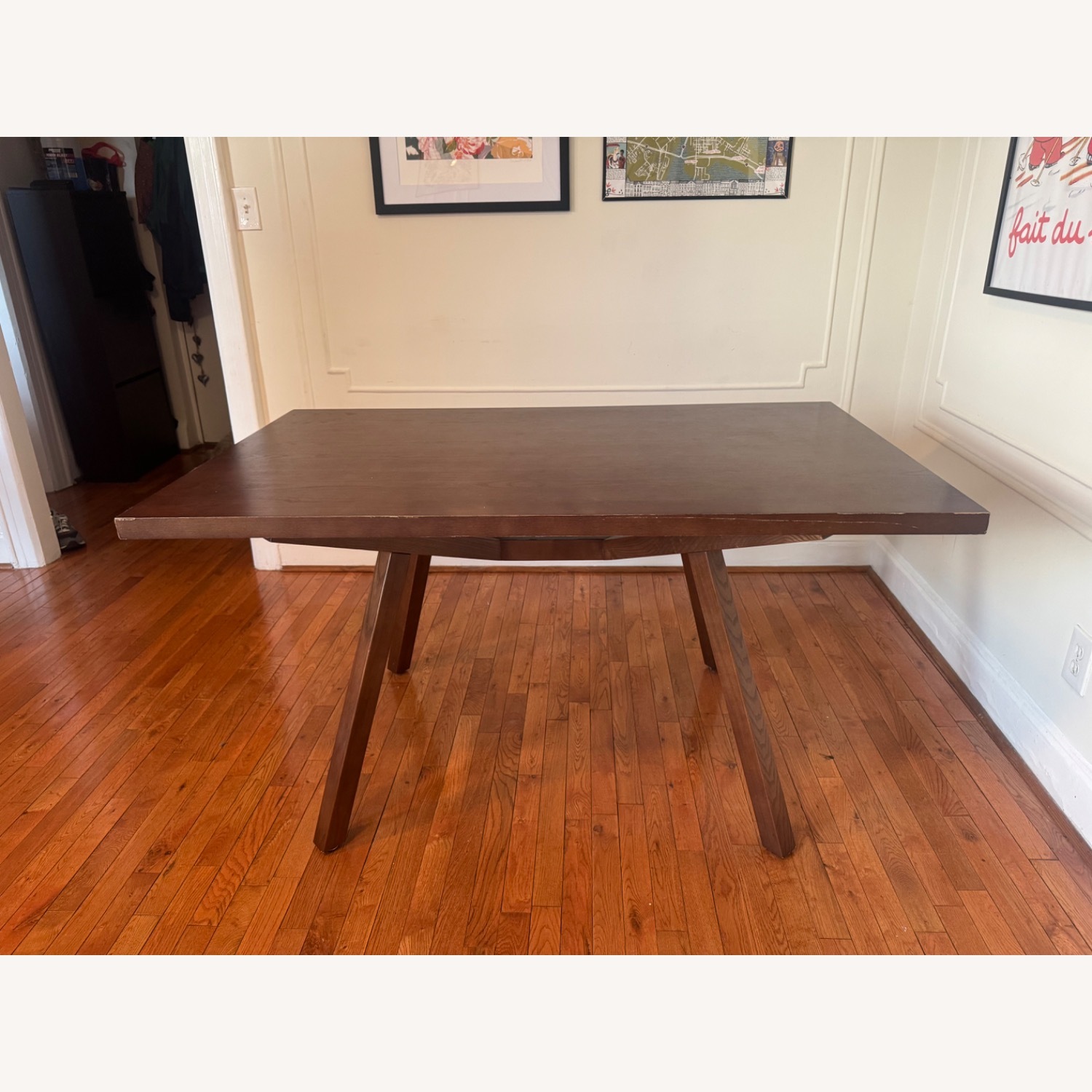 Dark Brown Wood Dining Table - image-2
