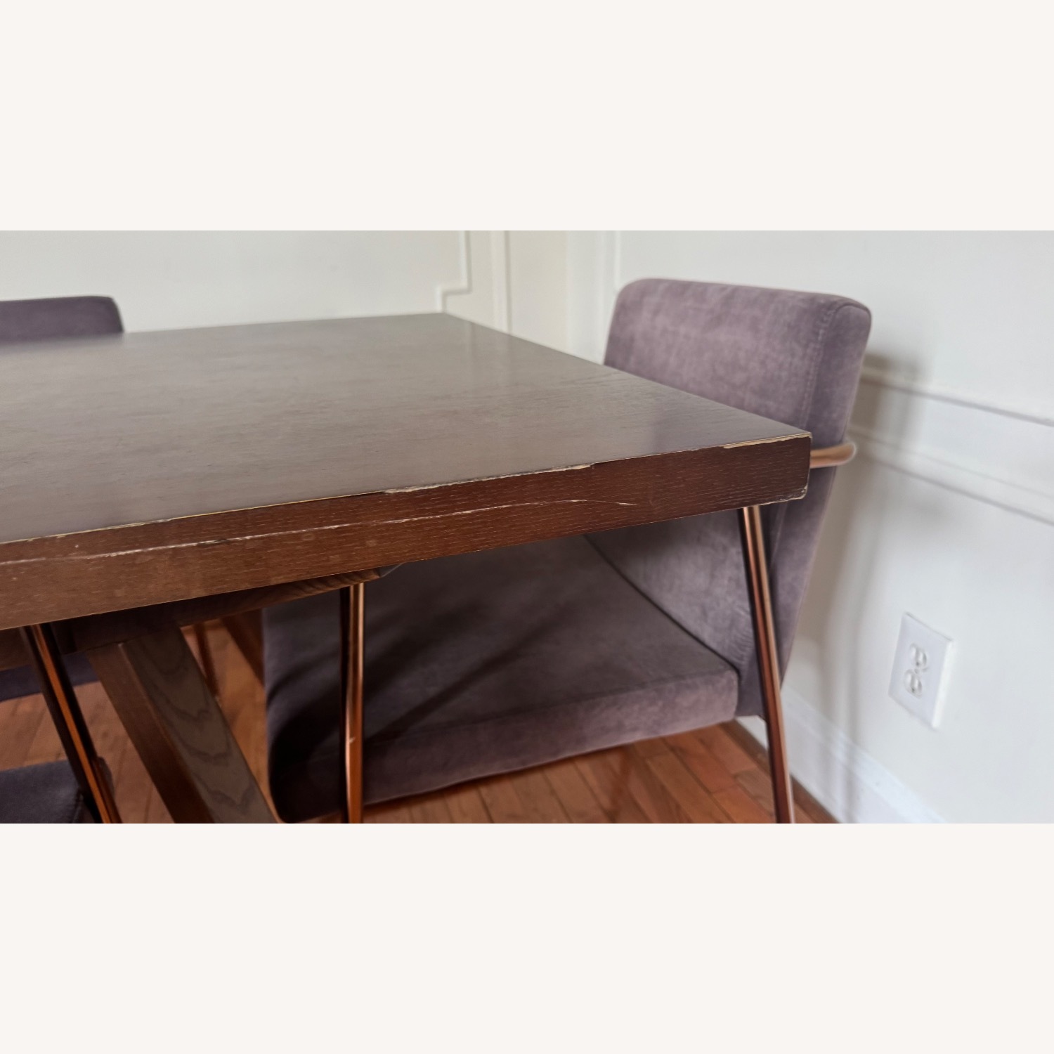 Dark Brown Wood Dining Table - image-5