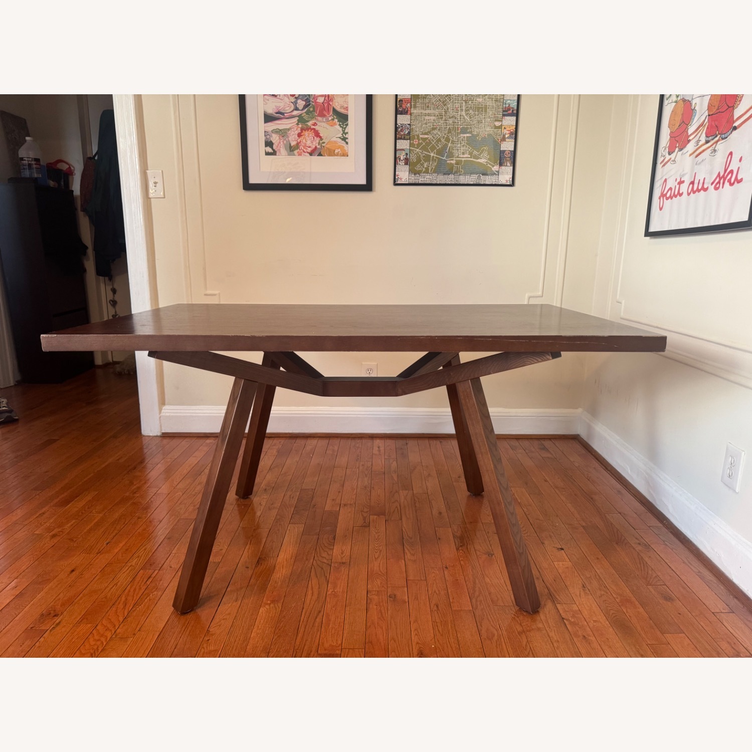 Dark Brown Wood Dining Table - image-1
