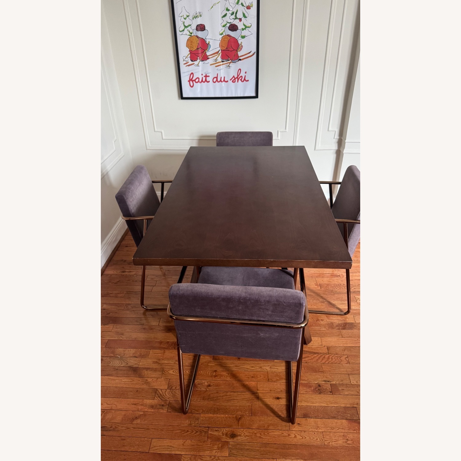 Dark Brown Wood Dining Table - image-3