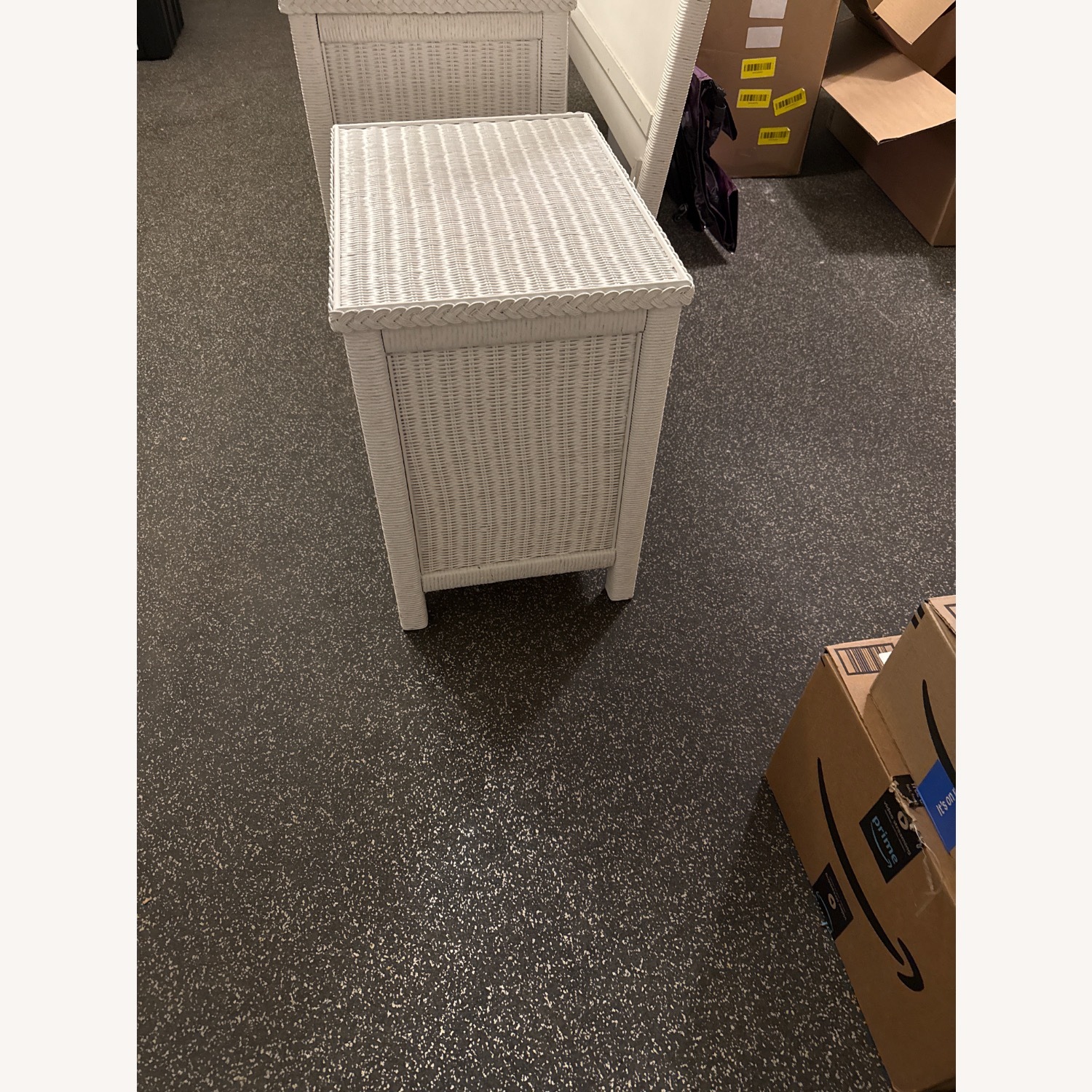 Lexington Furniture White Wicker Nightstand - image-3