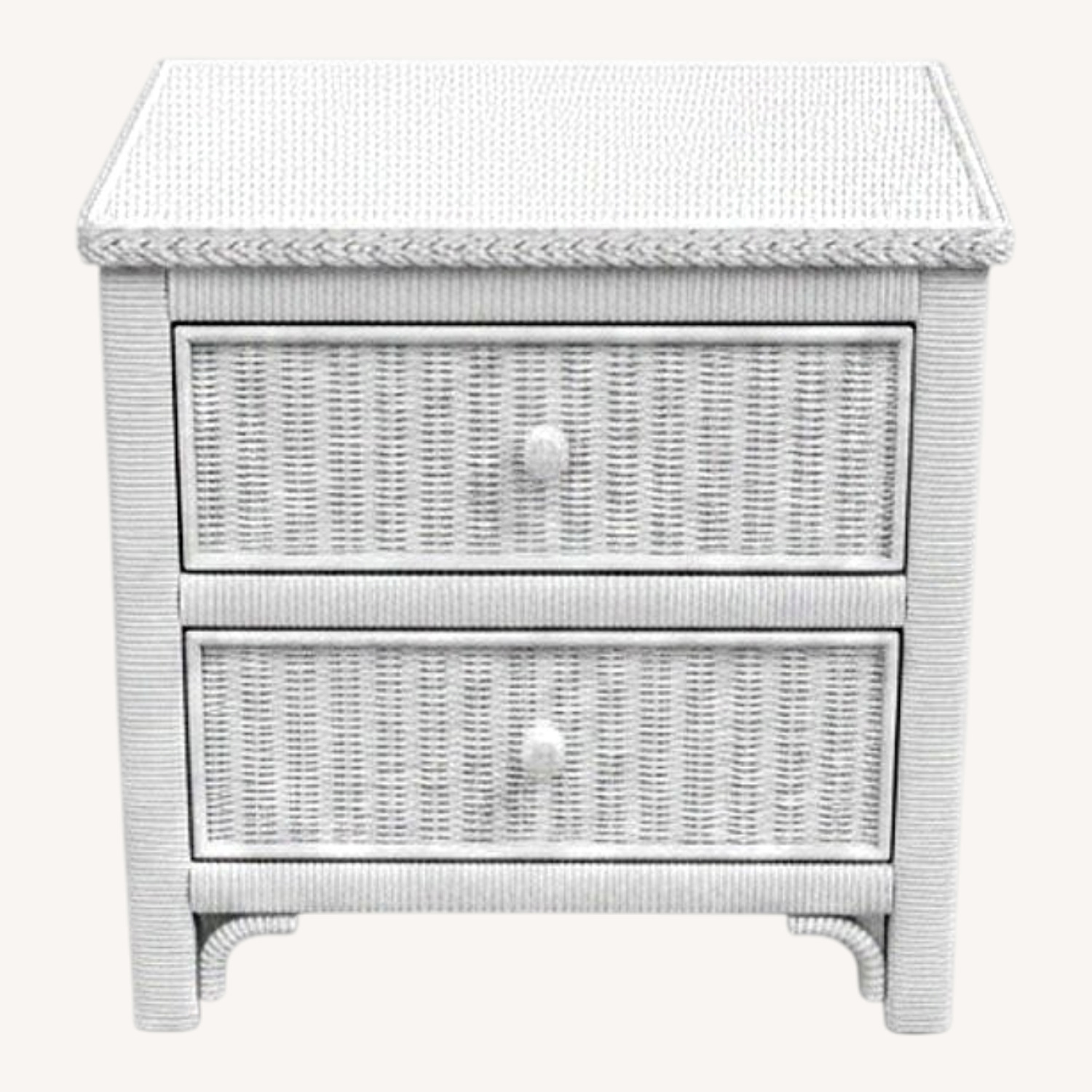 Lexington Furniture White Wicker Nightstand - image-0