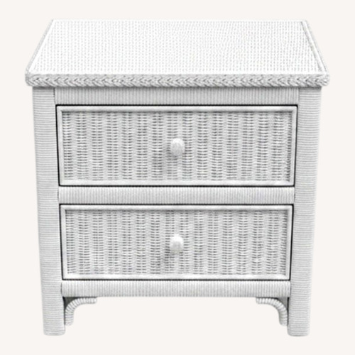 Used Lexington Furniture White Wicker Nightstand for sale on AptDeco