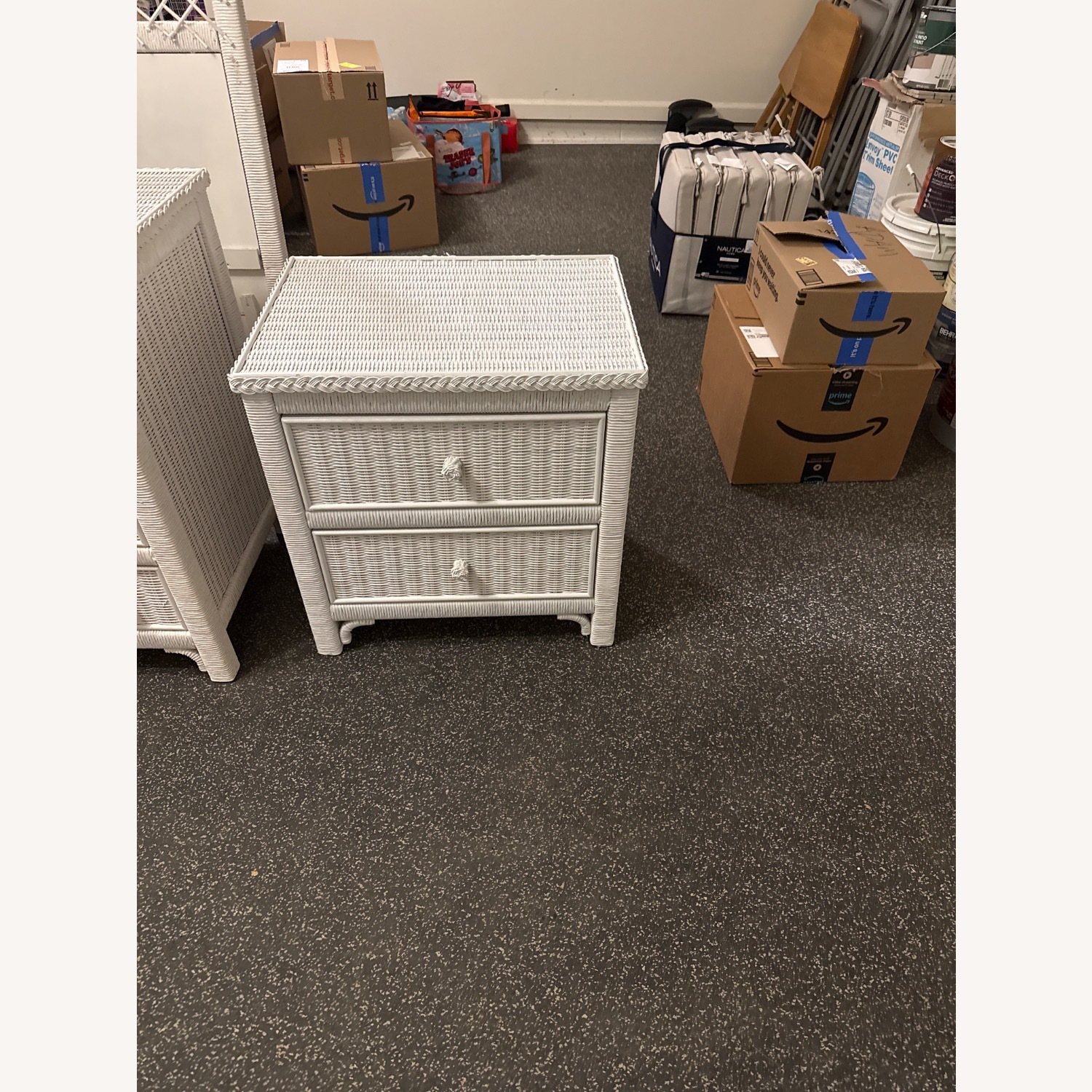 Lexington Furniture White Wicker Nightstand - image-2