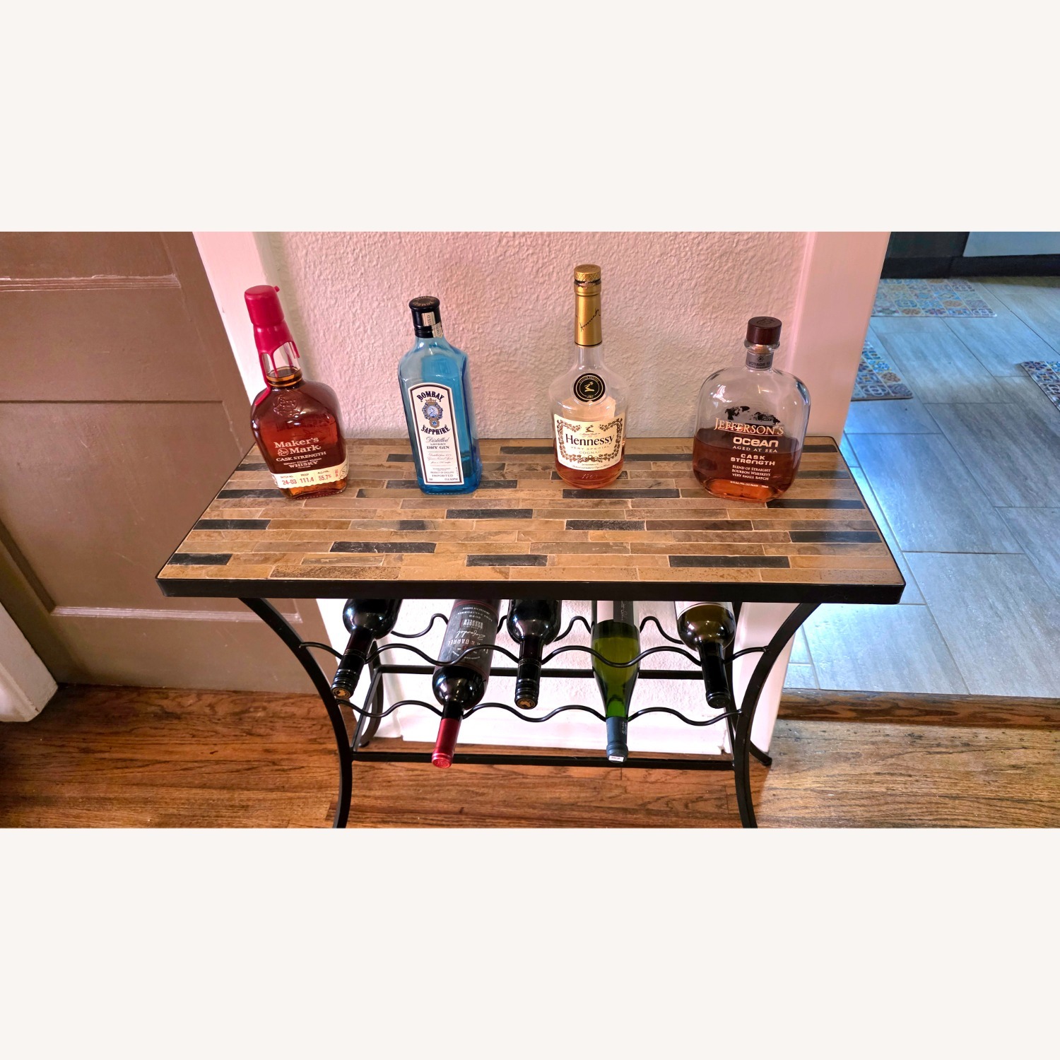 Pier 1 Imports Wrought Iron Bar Cart - image-8